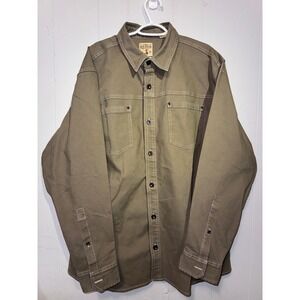 RedHead Brand Co Mens 2XL Khaki Tan Button Down Shirt Long Sleeve 602RHF23-8089W